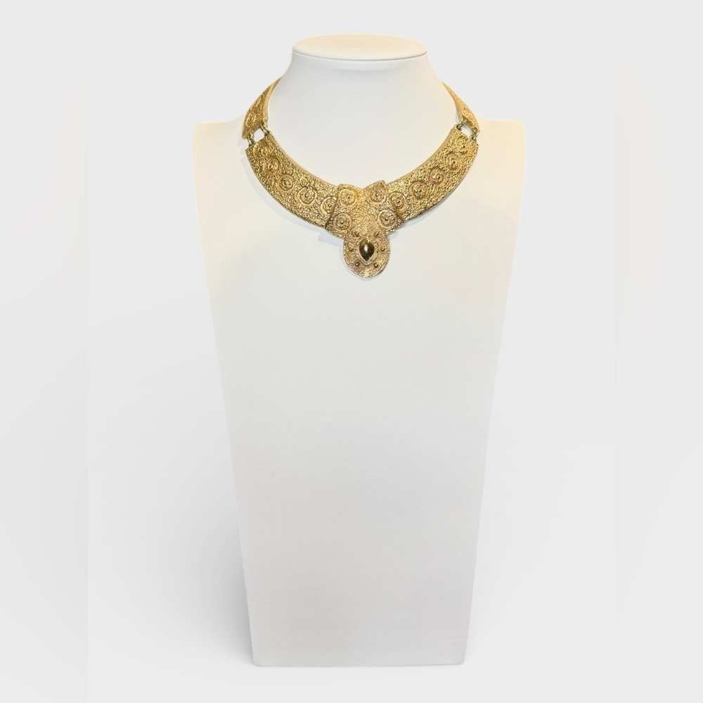 NAPIER 1971 Egyptian Collection Bib Necklace, BOOK PIECE - Picture 3 of 16